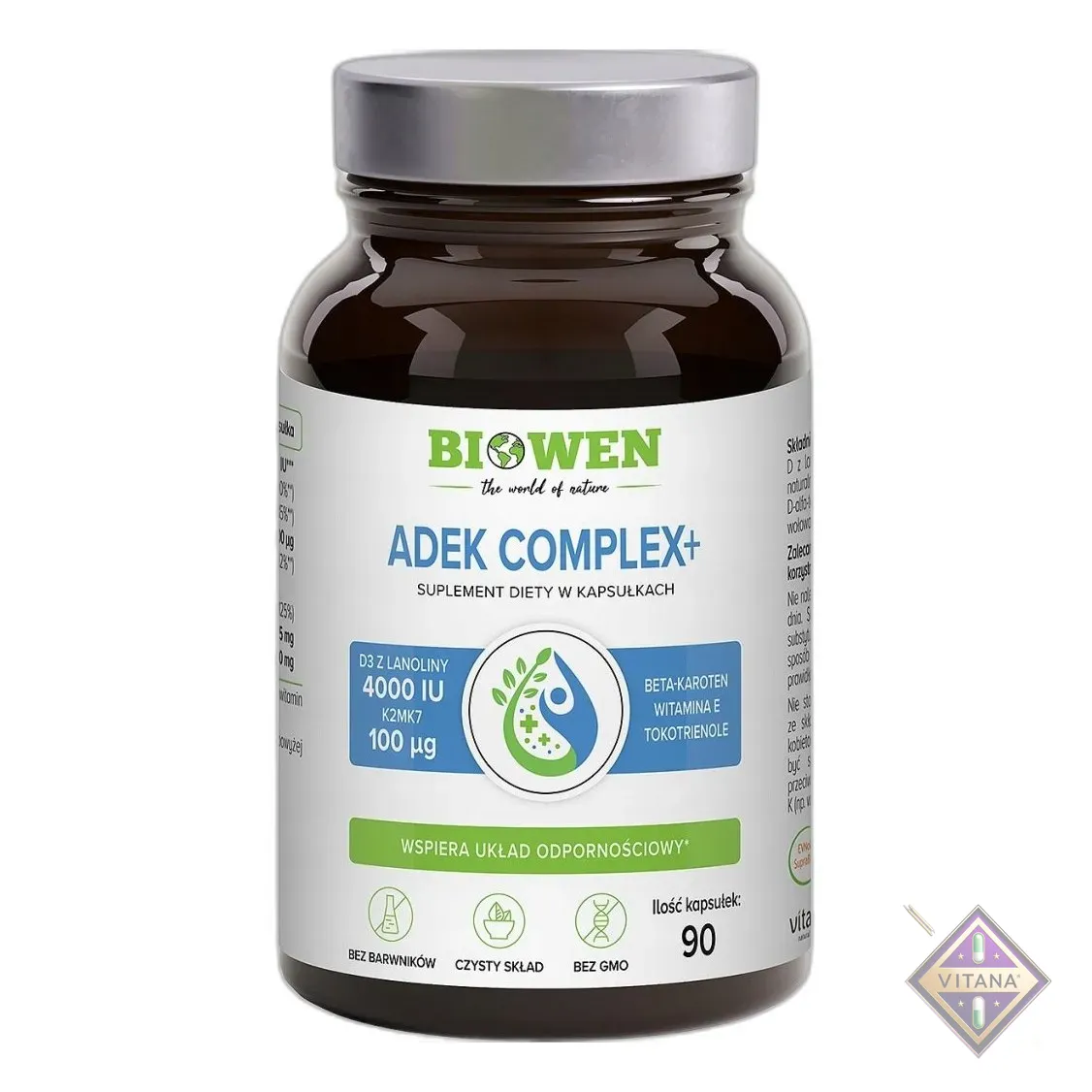 Biowen Witamina Adek Complex+ Kości Zęby Odporność — CAS 68-26-8 — C20H30O — odczynnik chemiczny